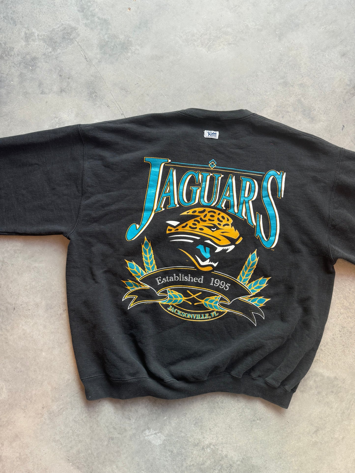 1995 Jacksonville Jaguars Vintage Lee Sport Heavyweight Double Sided NFL Crewneck (XL)