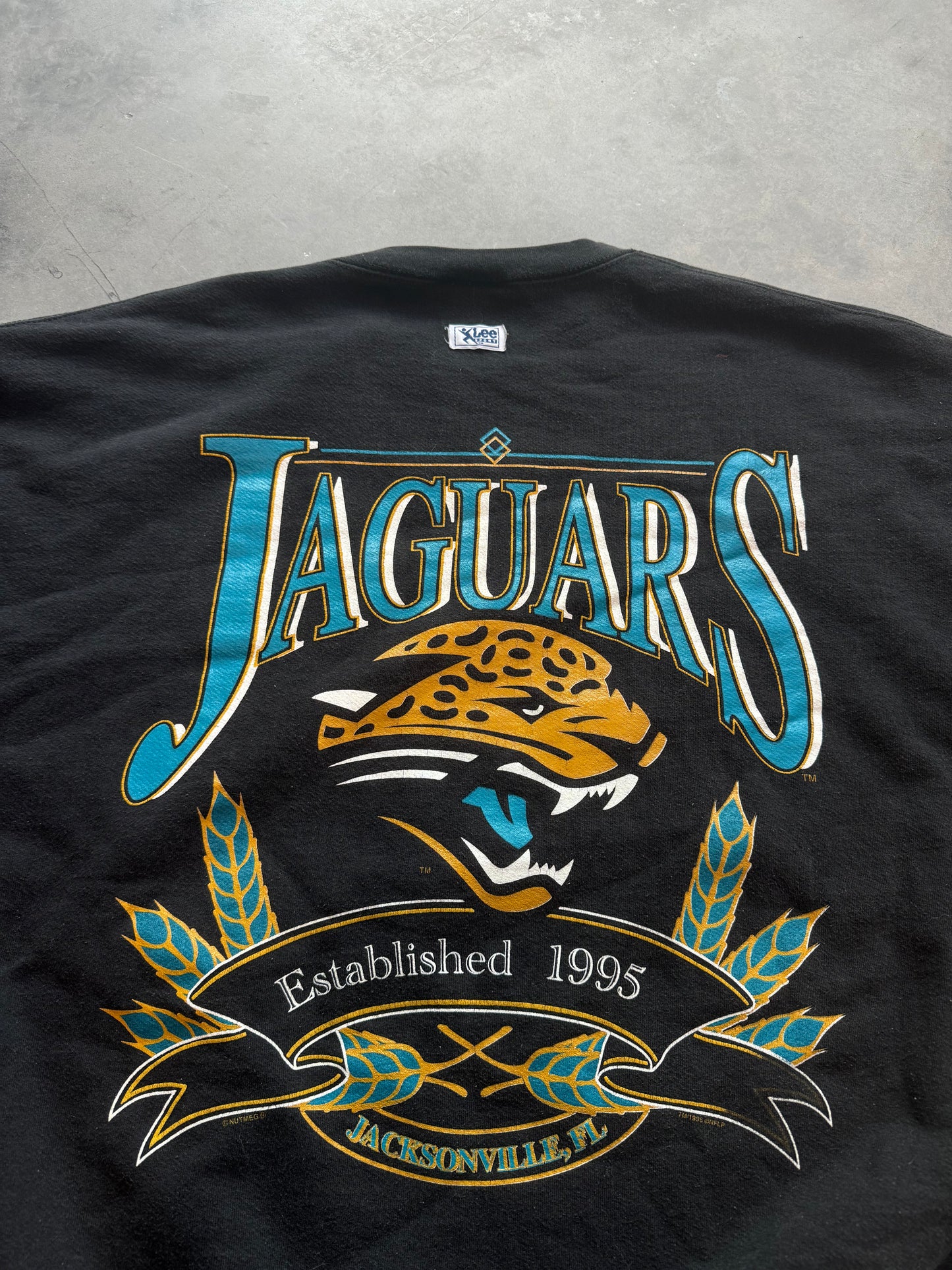 1995 Jacksonville Jaguars Vintage Lee Sport Heavyweight Double Sided NFL Crewneck (XL)