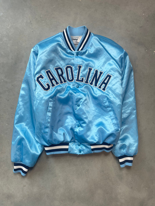 80’s UNC Tarheels Vintage Swingster College Basketball Satin Jacket (Large)