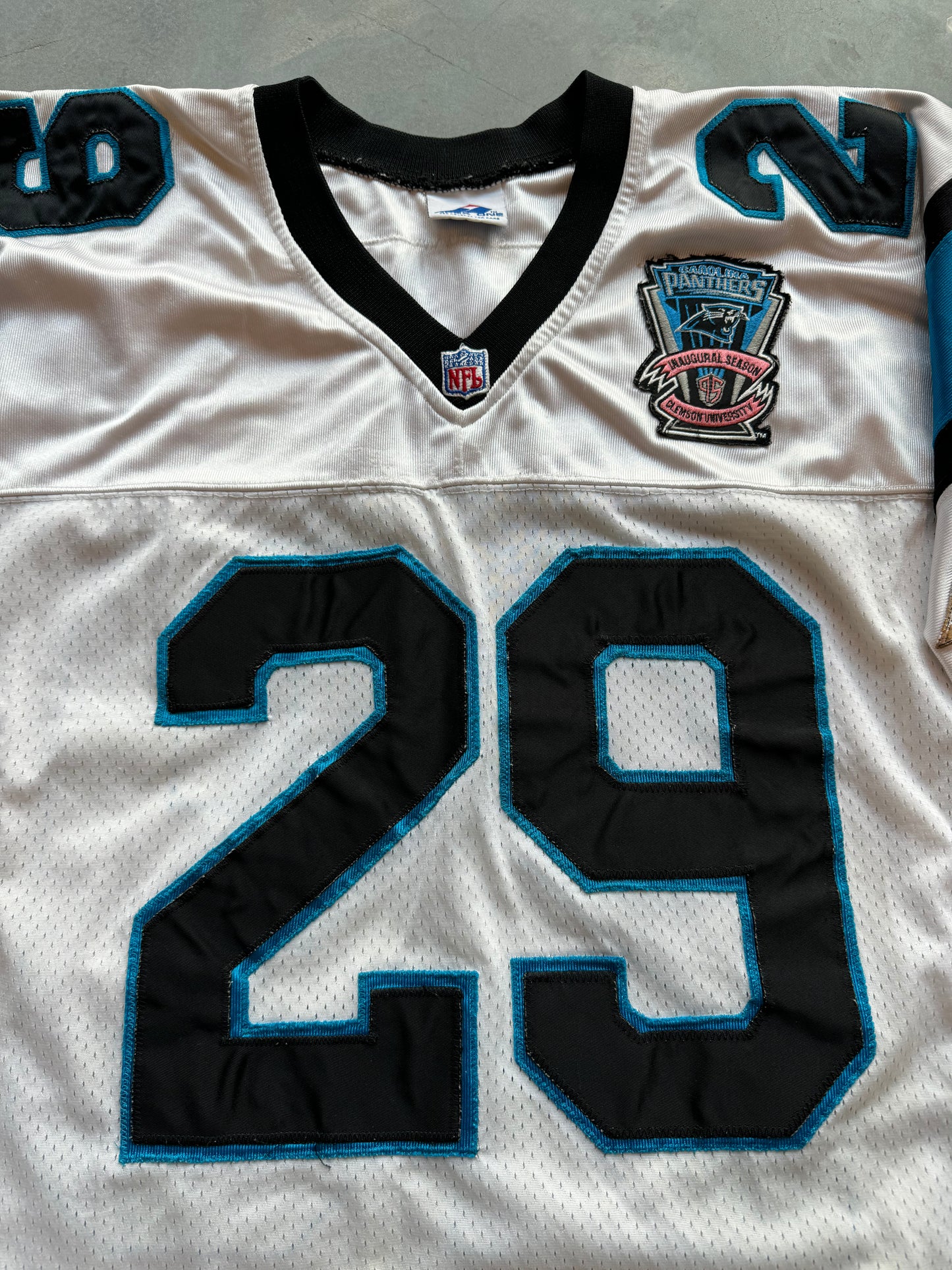 1995 Carolina Panthers Inaugural Season Patch White NFL Commemorative 29th Franchise Apex One Jersey (XXL)