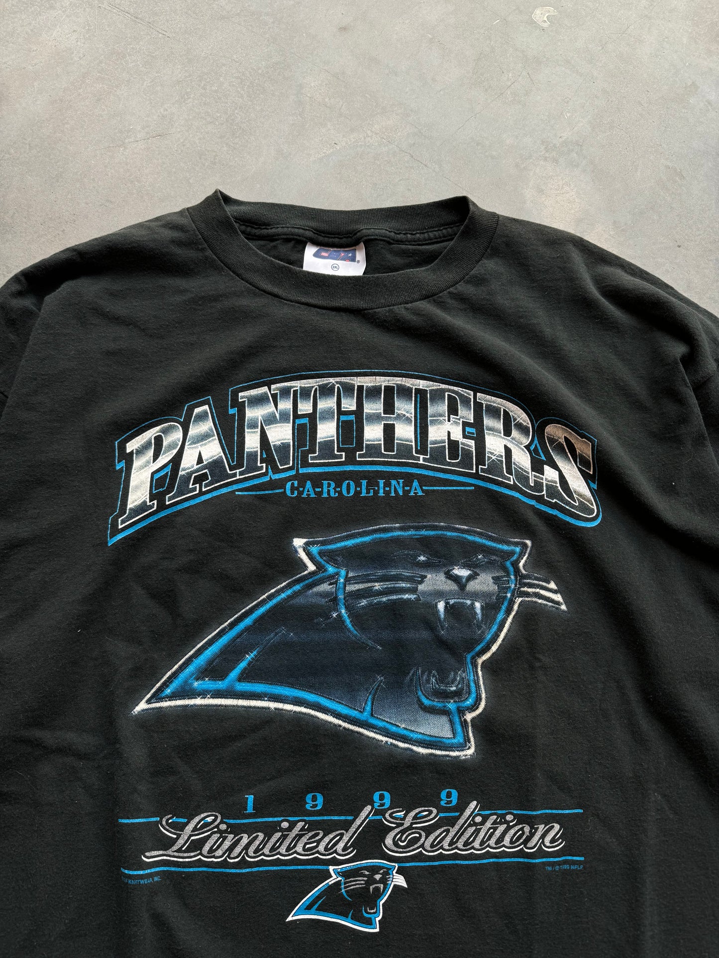 1999 Carolina Panthers Vintage Chrome Style NFL Tee (XXL)