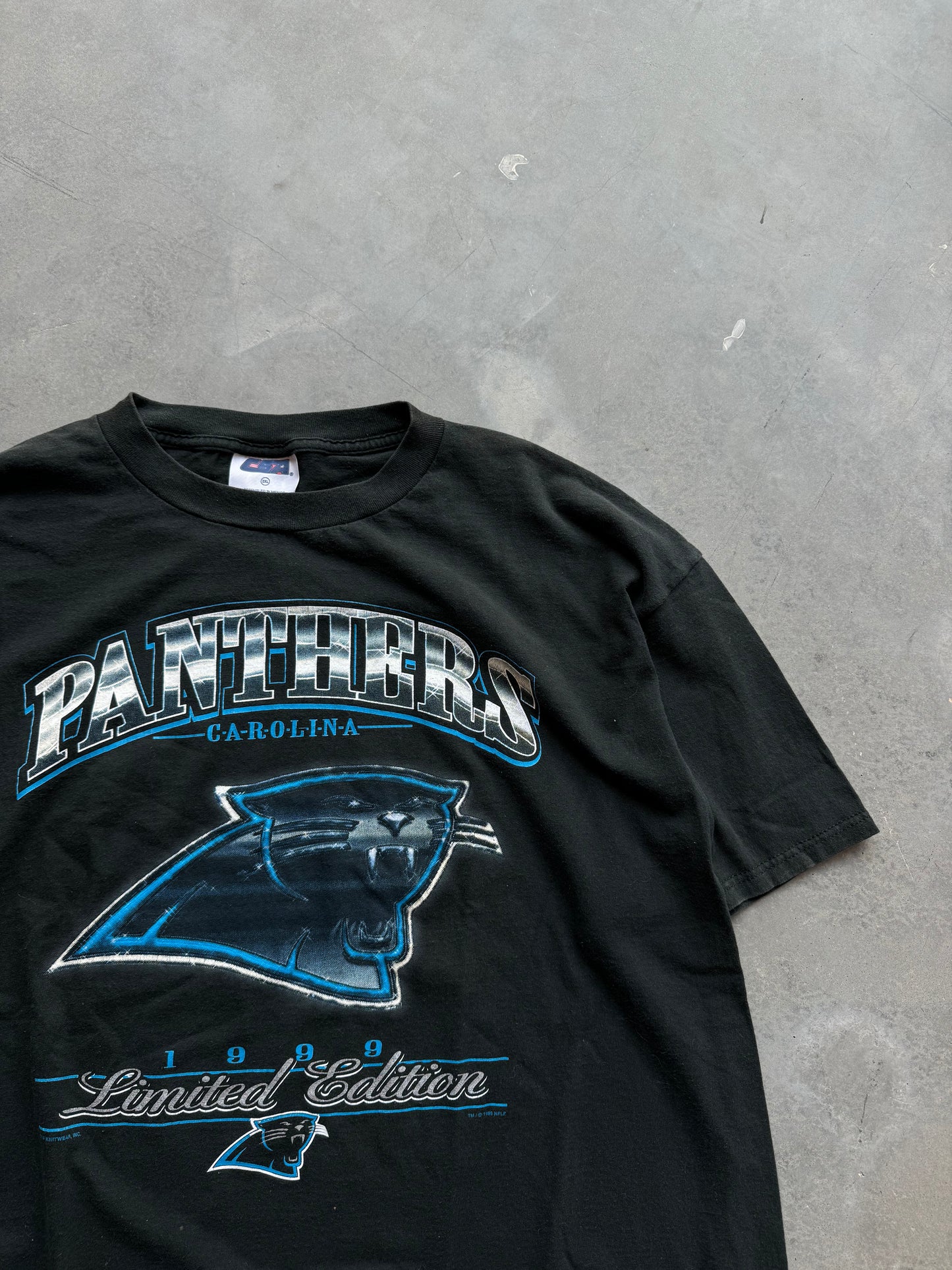 1999 Carolina Panthers Vintage Chrome Style NFL Tee (XXL)