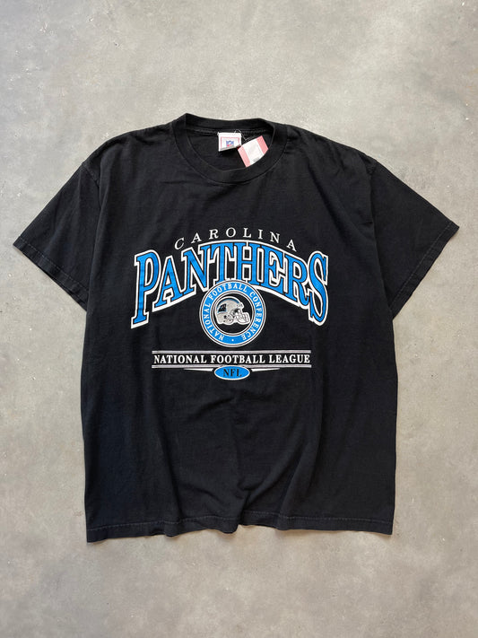 00's Carolina Panthers Arch Spellout Logo Vintage NFL Tee (XL)
