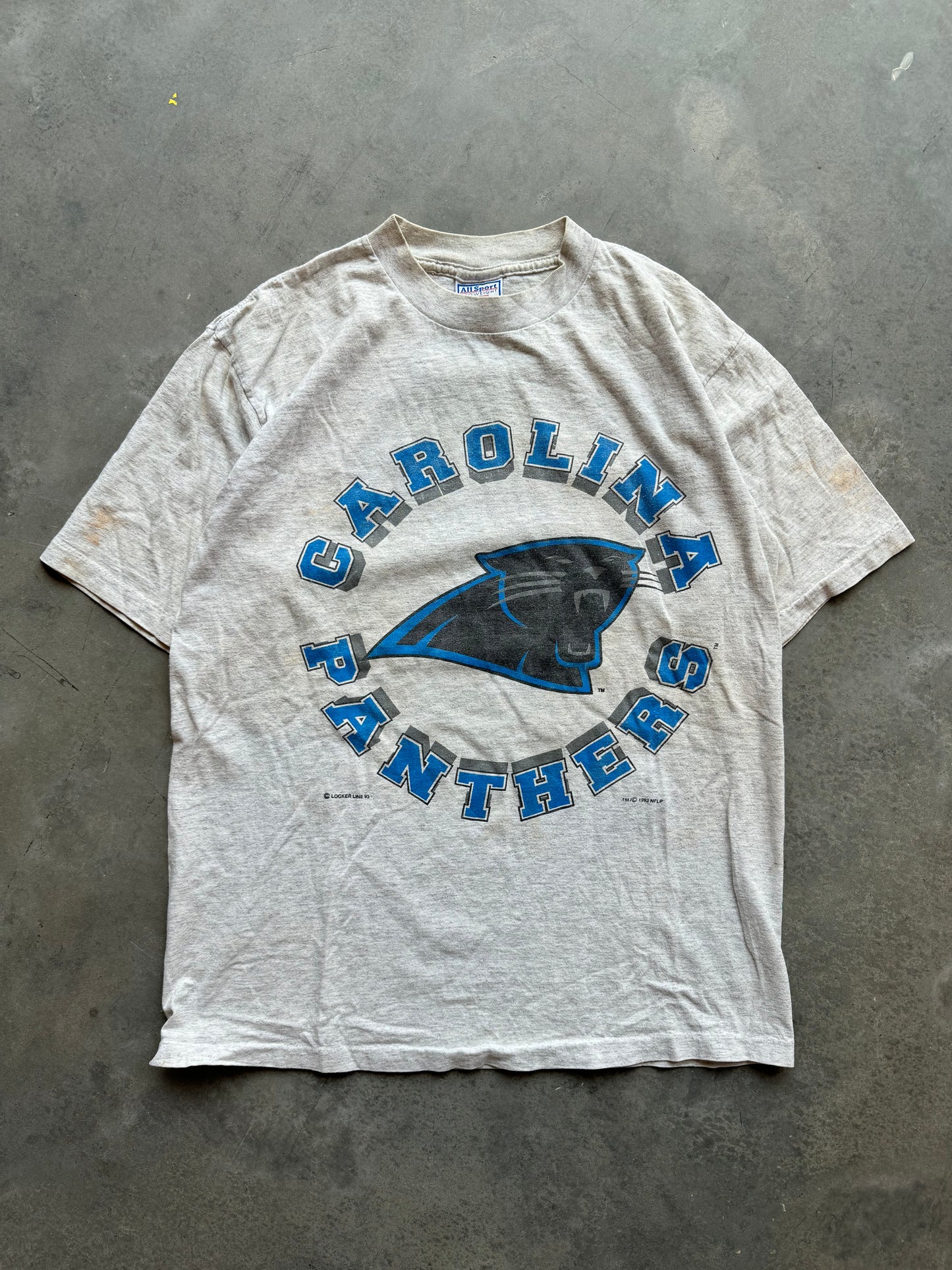 1993 Carolina Panthers Vintage Sphere Logo NFL Tee (Large)