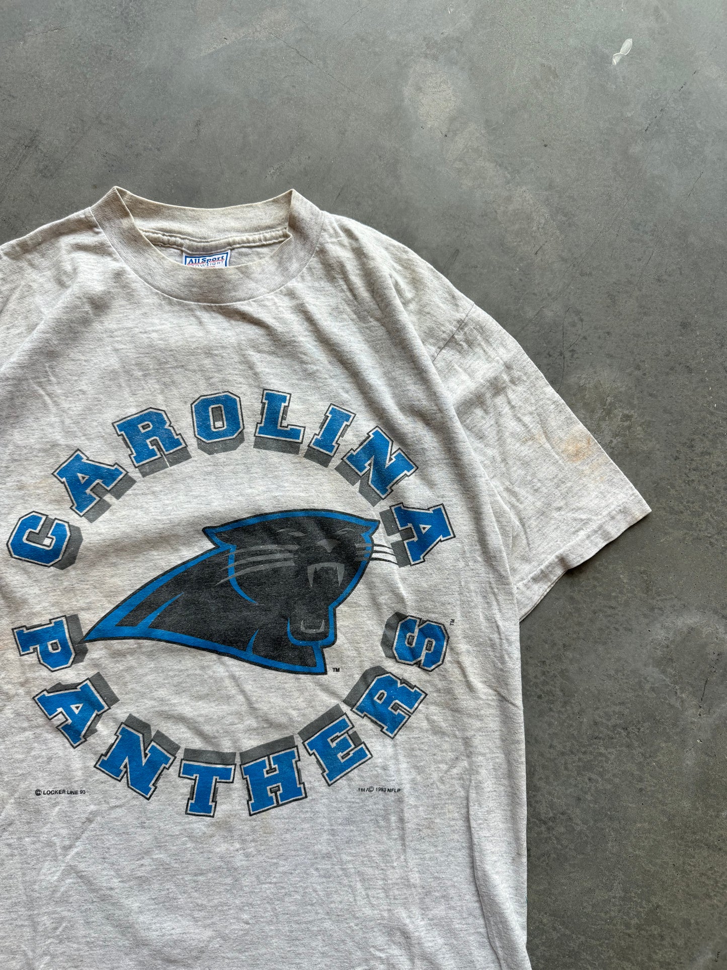 1993 Carolina Panthers Vintage Sphere Logo NFL Tee (Large)