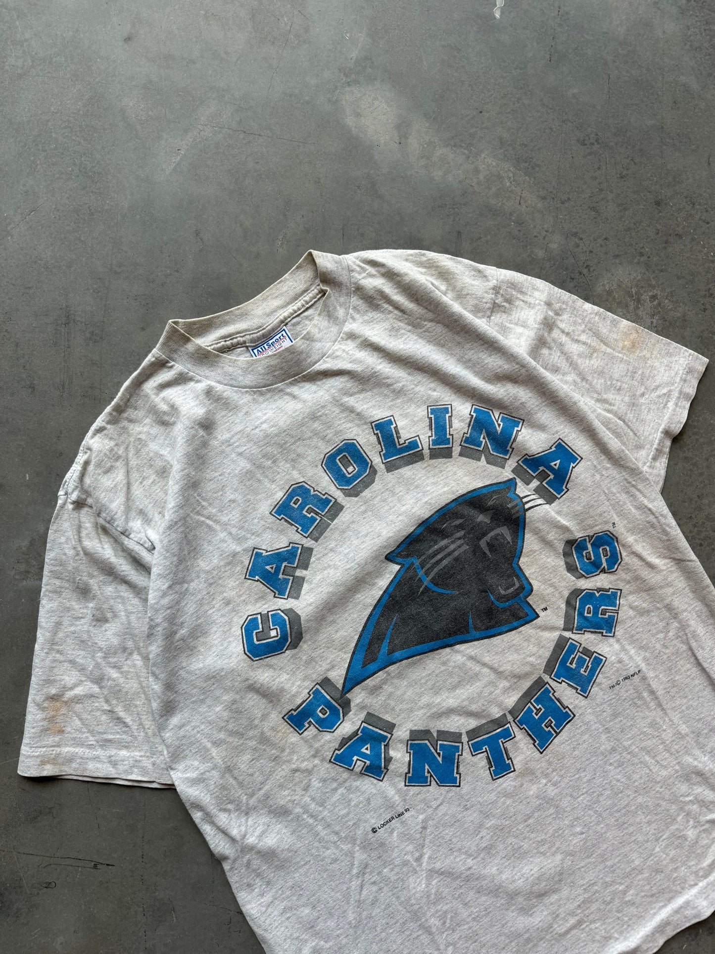 1993 Carolina Panthers Vintage Sphere Logo NFL Tee (Large)