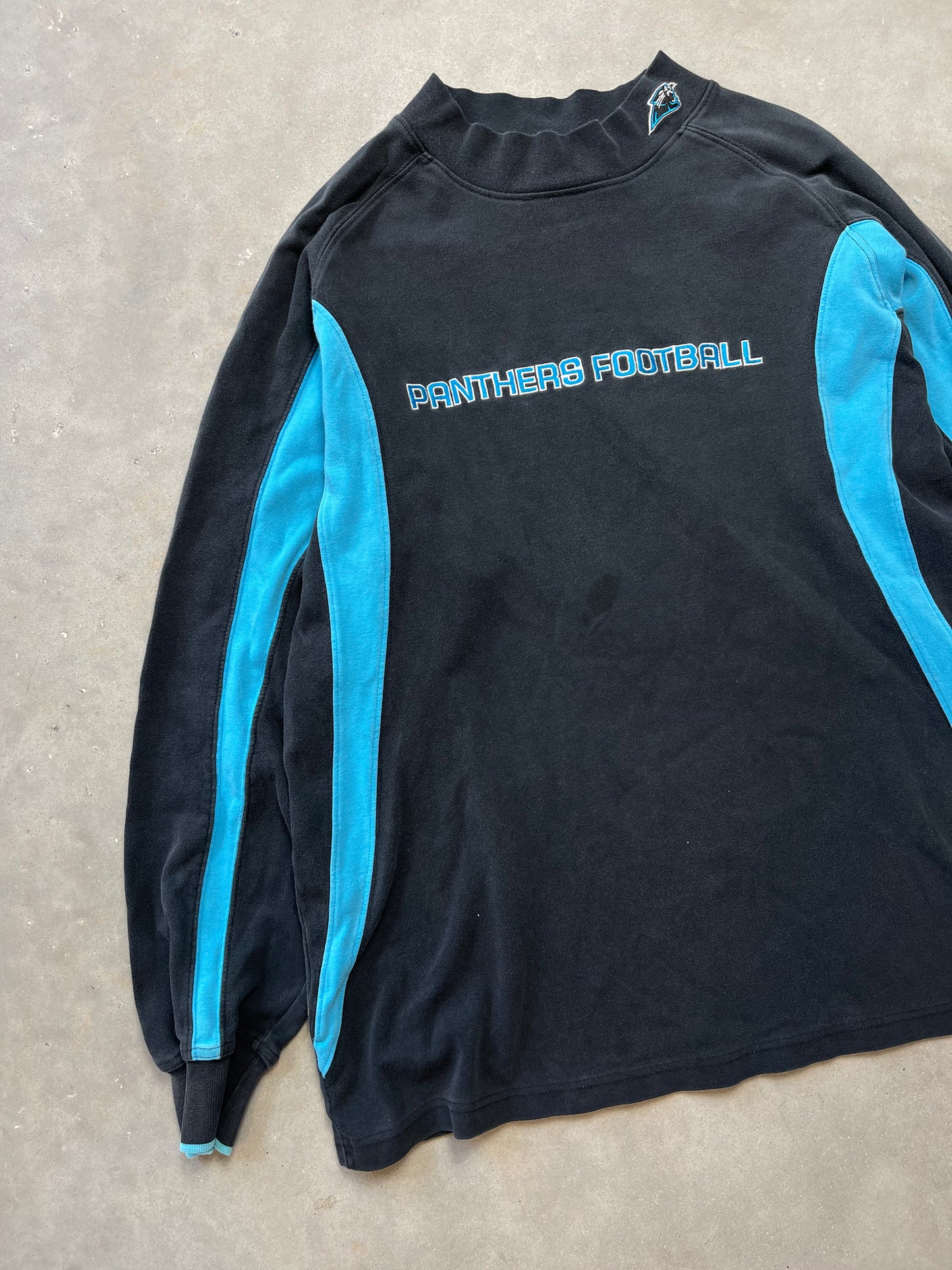 00's Carolina Panthers Embroidered Spellout Reebok Long Sleeve (Large)