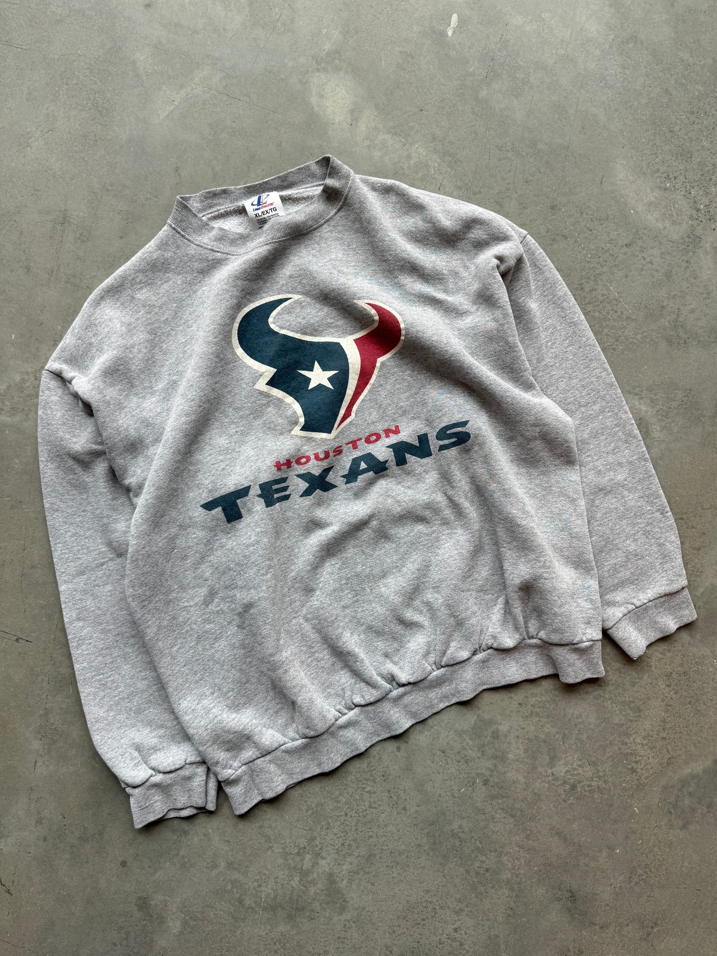 00’s Houston Texans Vintage Logo Athletic NFL Crewneck (Large)