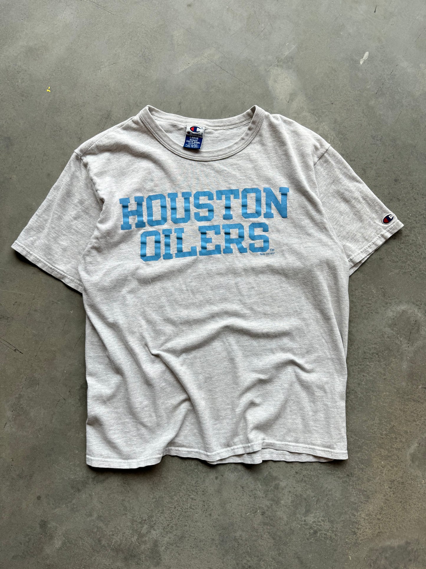 1996 Houston Oilers Vintage Champion Prace Style NFL Tee (Large)