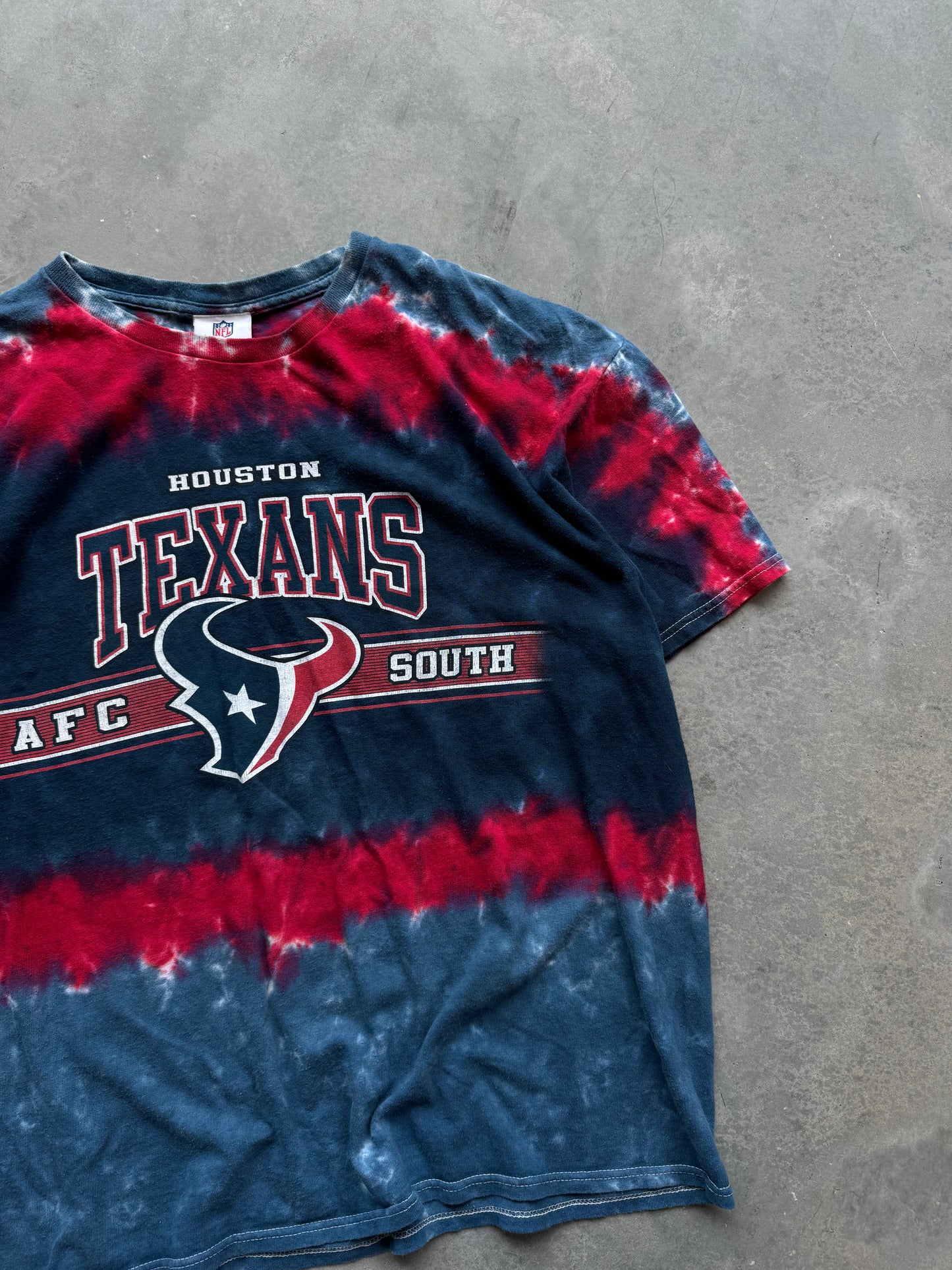 00’s Houston Texans Vintage AFC South Tie Dye NFL Tee (Large)