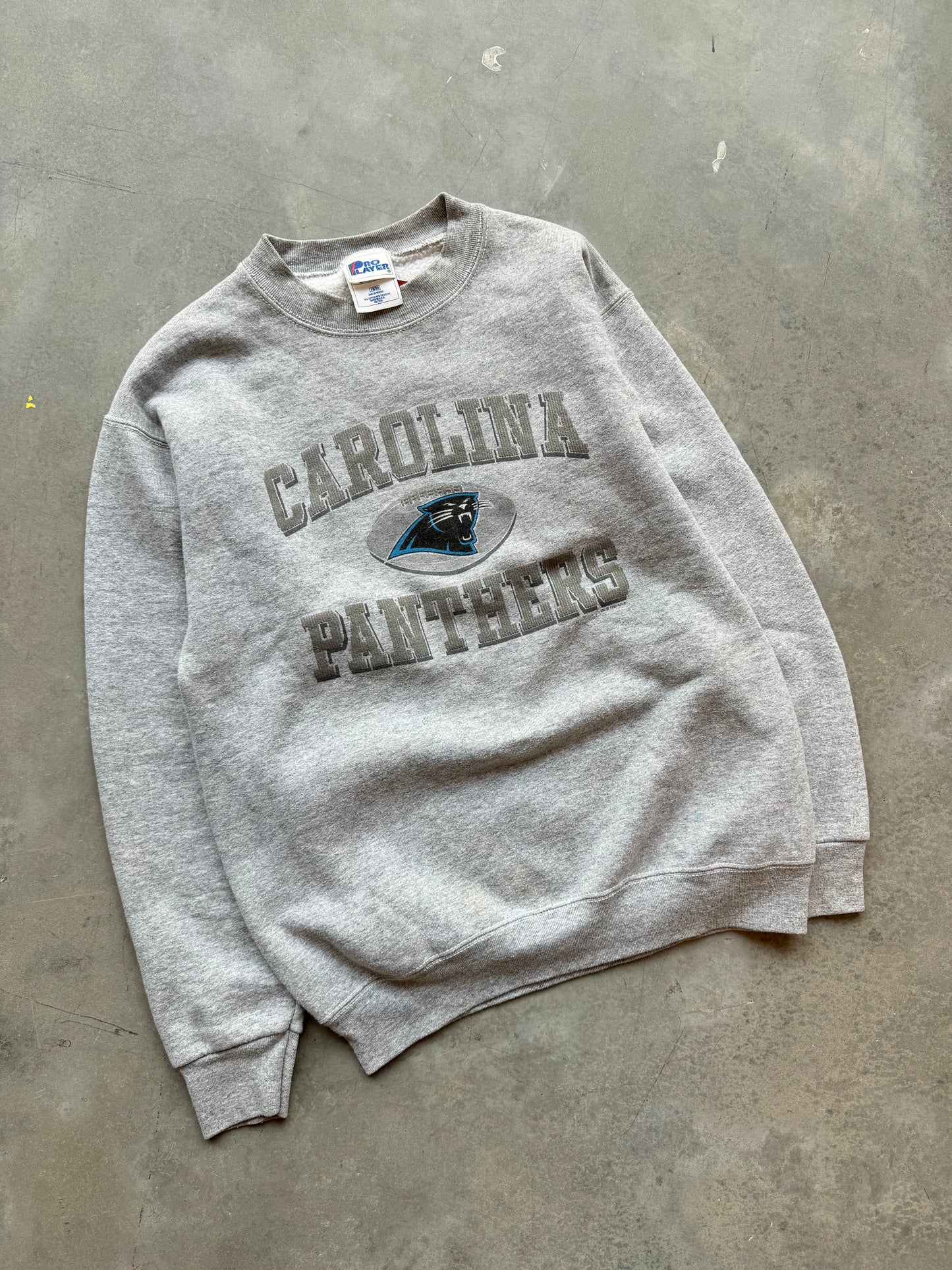 1997 Carolina Panthers Vintage Grey Tonal Pro Player NFL Crewneck (Youth Large)