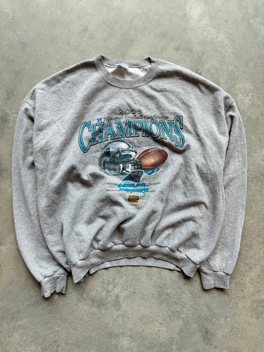 2003 Carolina Panthers NFC Champions Super Bowl XXXVIII Vintage NFL Helmet Crewneck (XL)