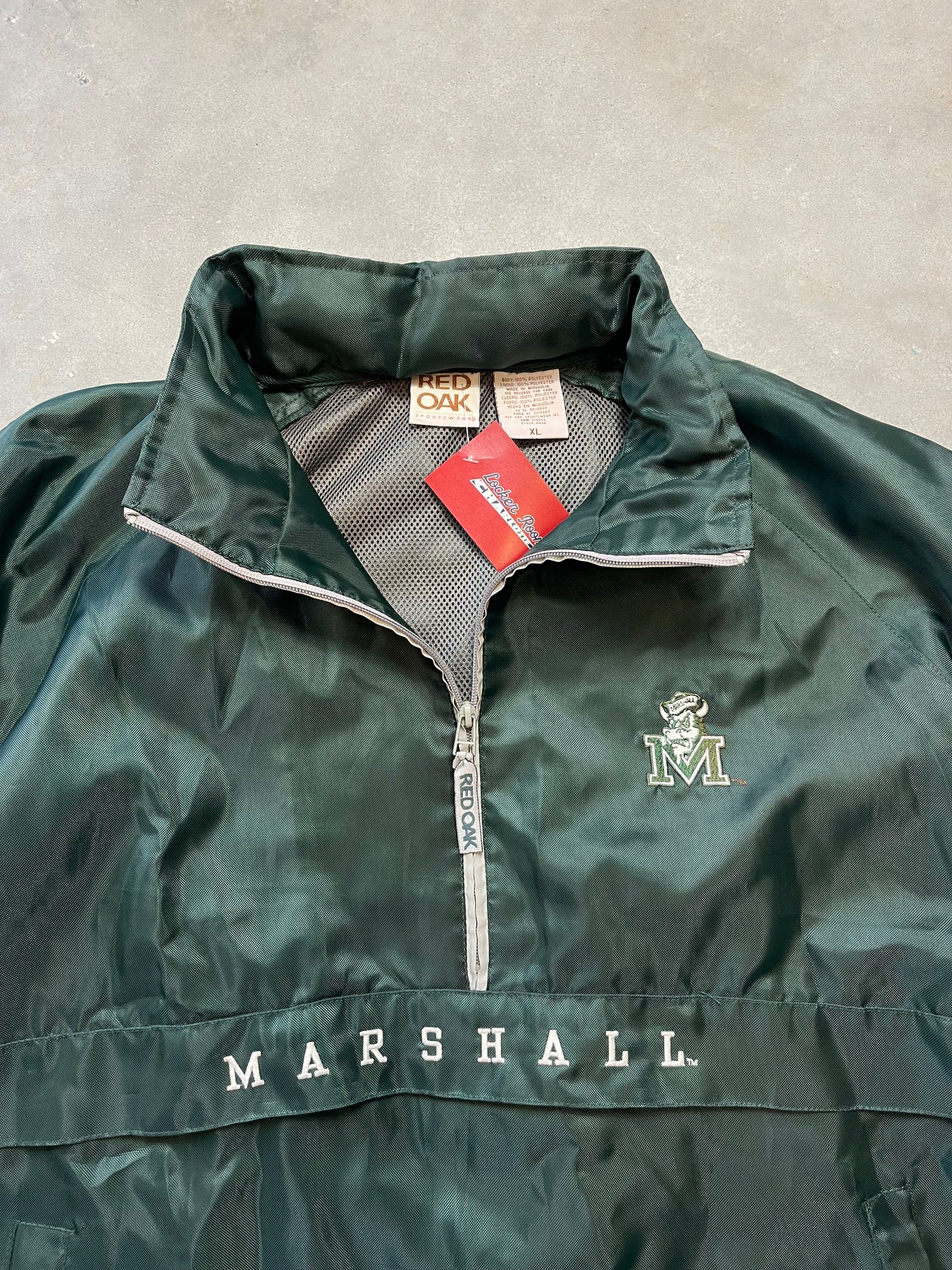00's Marshall University Thundering Herd College Half Zip Windbreaker Jacket (XL)