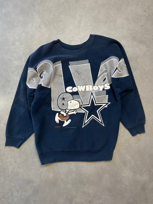 90’s Dallas Cowboys x Snoopy Vintage Big Spellout Heavyweight NFL Crewneck (XL)