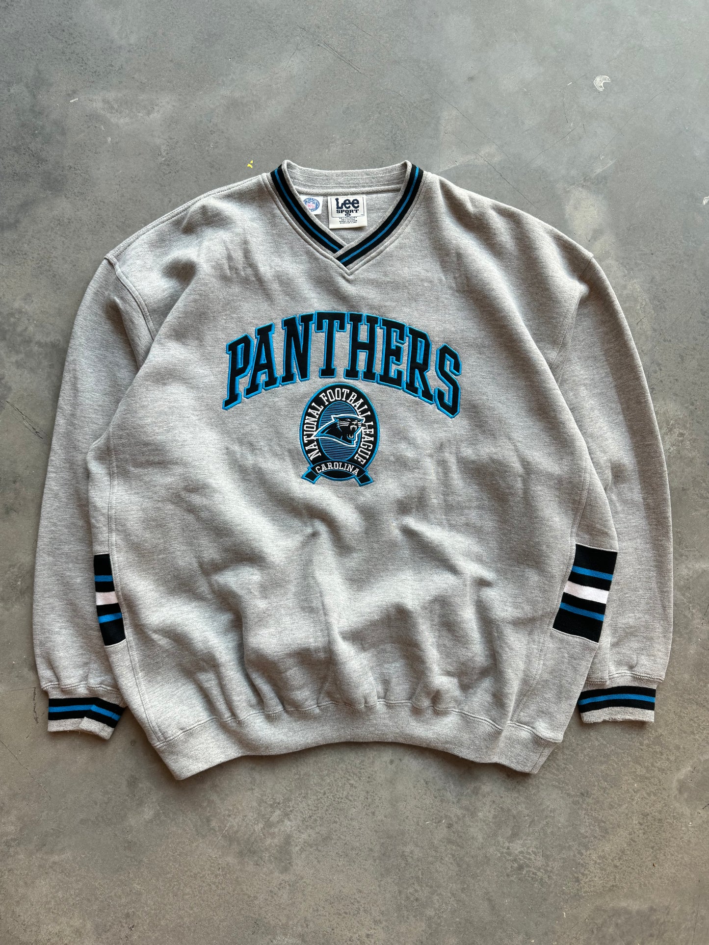 90’s Carolina Panthers Vintage Lee Sport Heavyweight Ribbed NFL Crewneck (XXL)