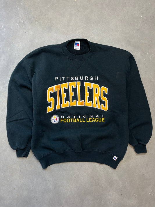 90’s Pittsburgh Steelers Vintage Russell Athletic Embroidered NFL Crewneck (Large)