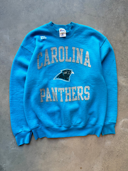 1996 Carolina Panthers Vintage Pro Player Arch Spellout NFL Crewneck (Large)