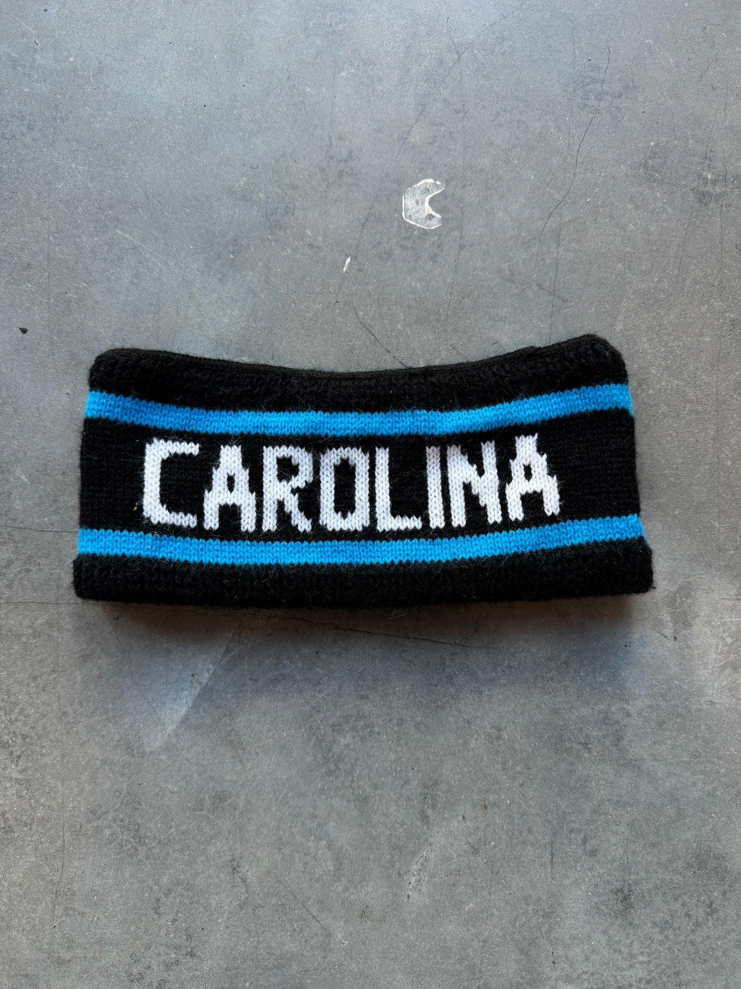 90’s Carolina Panthers Cotton Spellout NFL Winter Headband (OSFA)