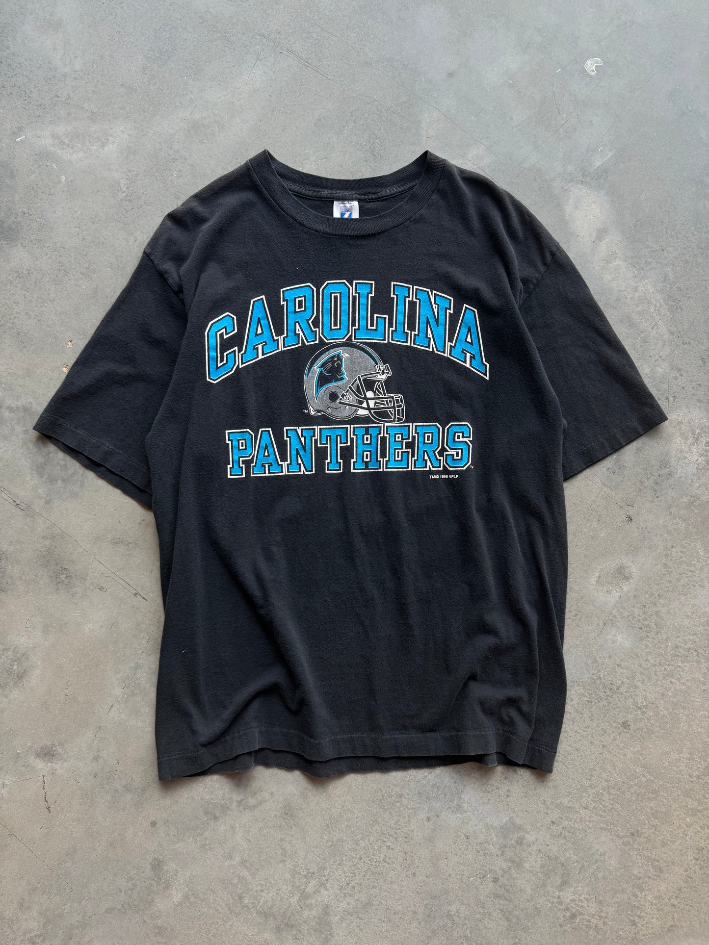 1996 Carolina Panthers Vintage Logo 7 Black NFL Tee (XL)