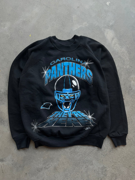 1993 Carolina Panthers Vintage “They’re Here!” Rare Big Face Cat NFL Crewneck (Small)