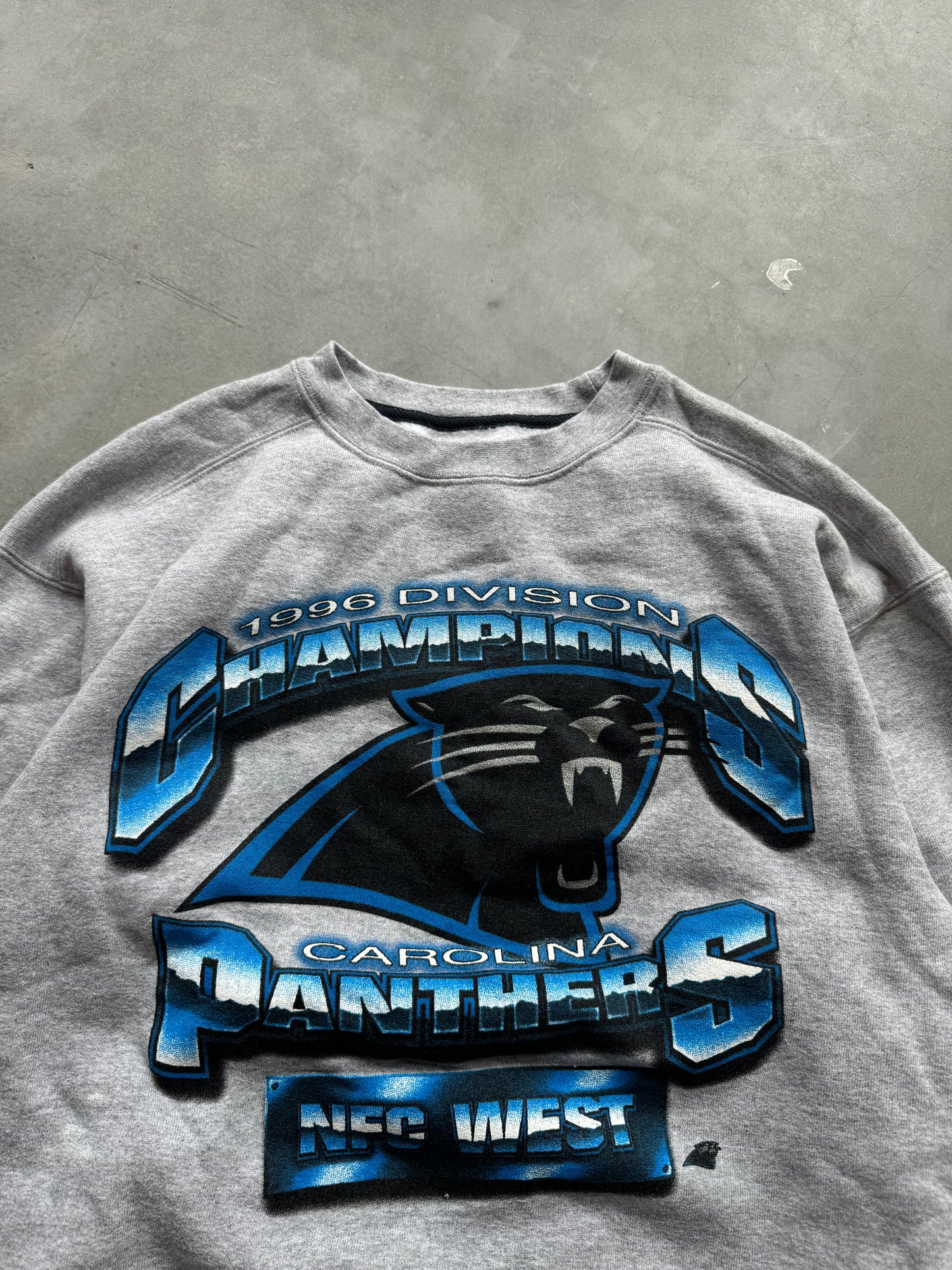 1996 Carolina Panthers Vintage NFC West Champions Starter NFL Crewneck (Large)