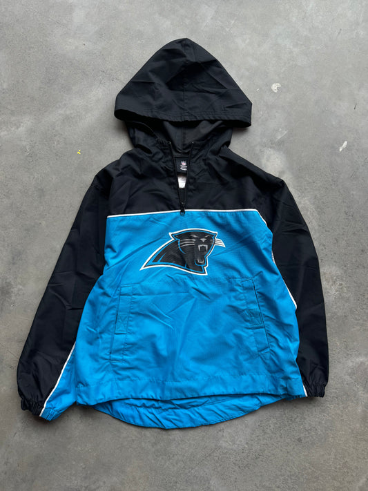 00’s Carolina Panthers Vintage Reebok Colorblocked NFL Anorak Windbreaker Jacket (Youth Medium)