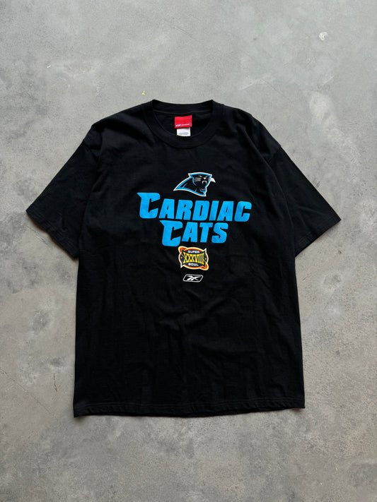 2004 Carolina Panthers Cardiac Cats Super Bowl XXXVIII Vintage Reebok NFL Tee (Large)