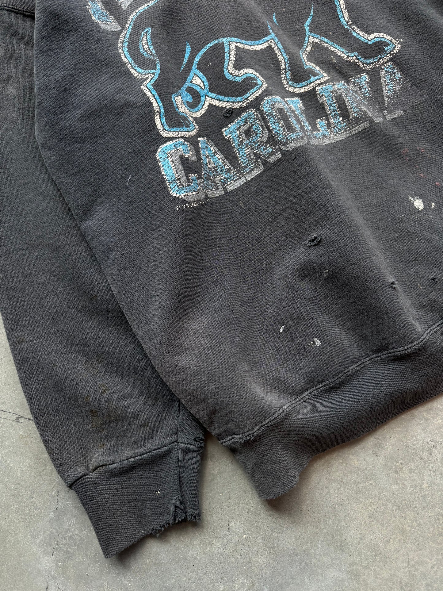 1993 Carolina Panthers Vintage Heavyweight Distressed Painter Alternate Logo NFL Crewneck (XL)