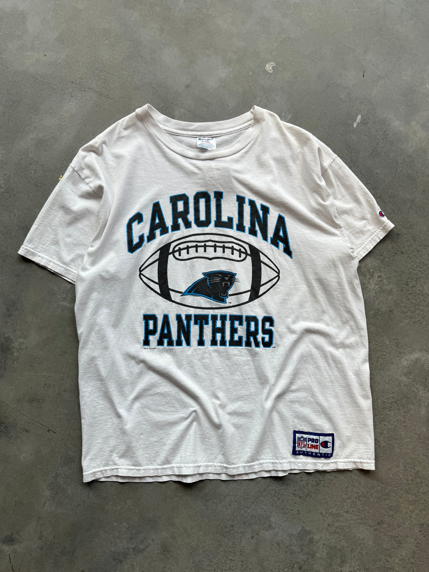 1996 Carolina Panthers Vintage Champion NFL Arch Logo Tee (XL)