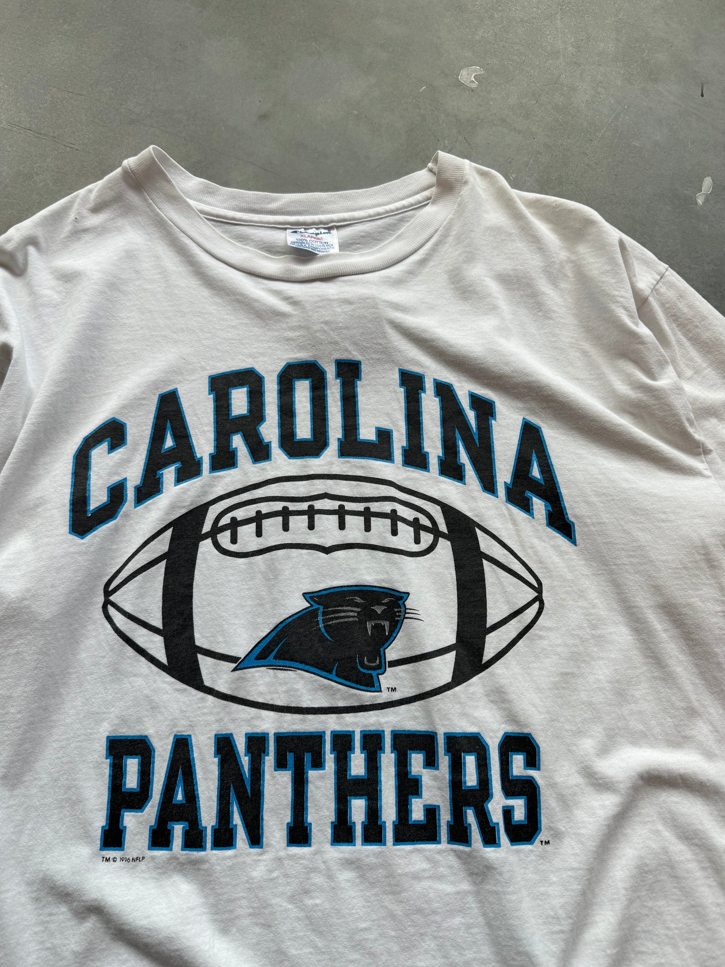 1996 Carolina Panthers Vintage Champion NFL Arch Logo Tee (XL)