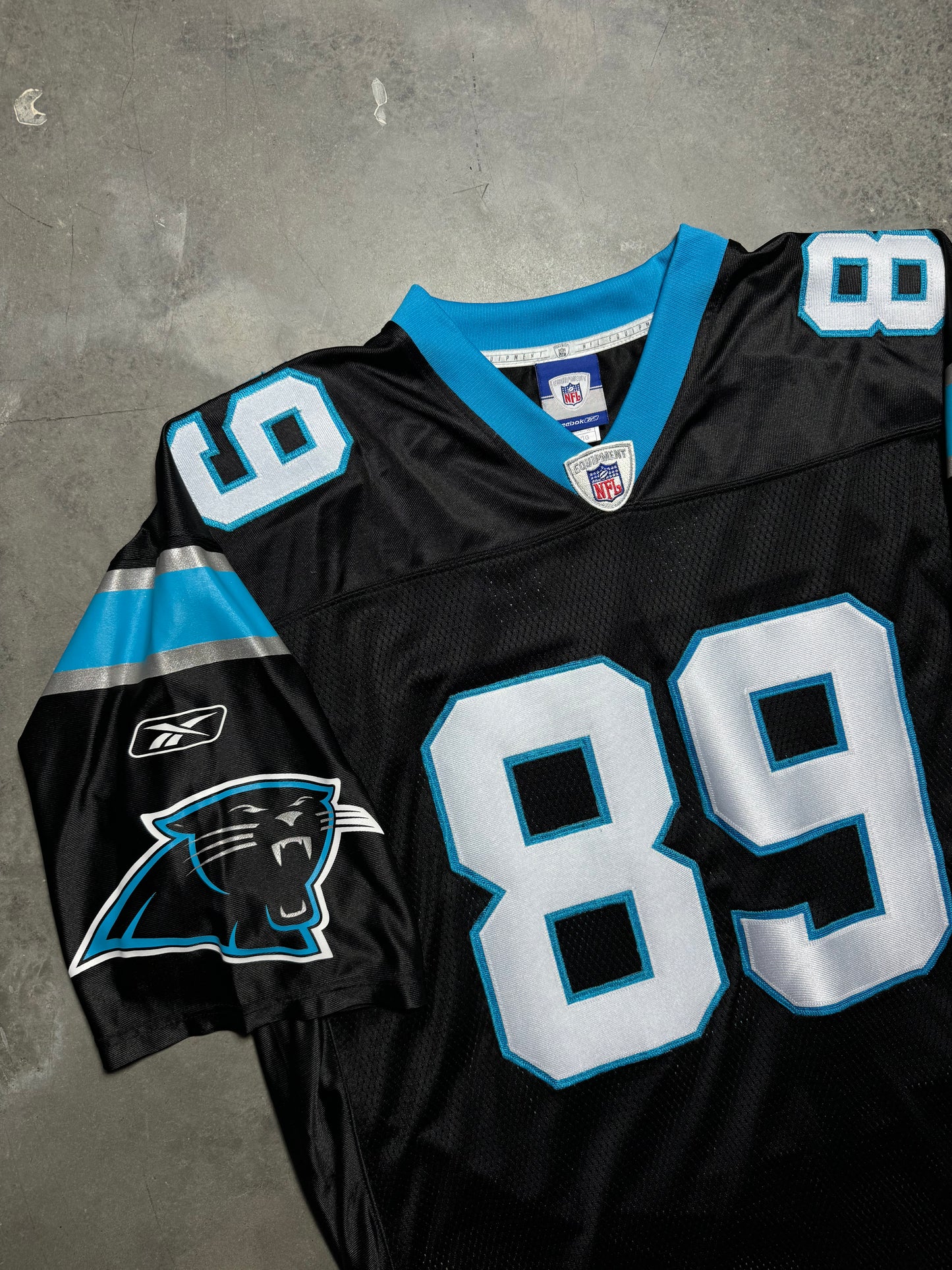 2005 Carolina Panthers Steve Smith Triple Crown Winner Inscribed Vintage Black Reebok Fully Stitched NFL Jersey - Deadstock & Signed (XL)