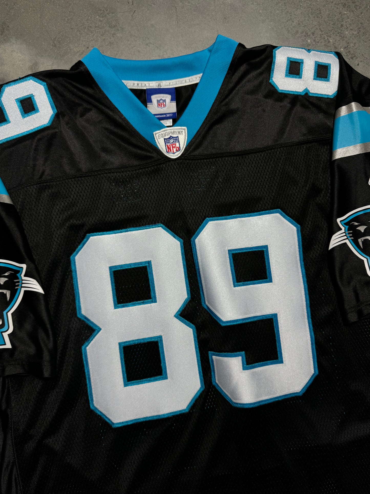 2005 Carolina Panthers Steve Smith Triple Crown Winner Inscribed Vintage Black Reebok Fully Stitched NFL Jersey - Deadstock & Signed (XL)