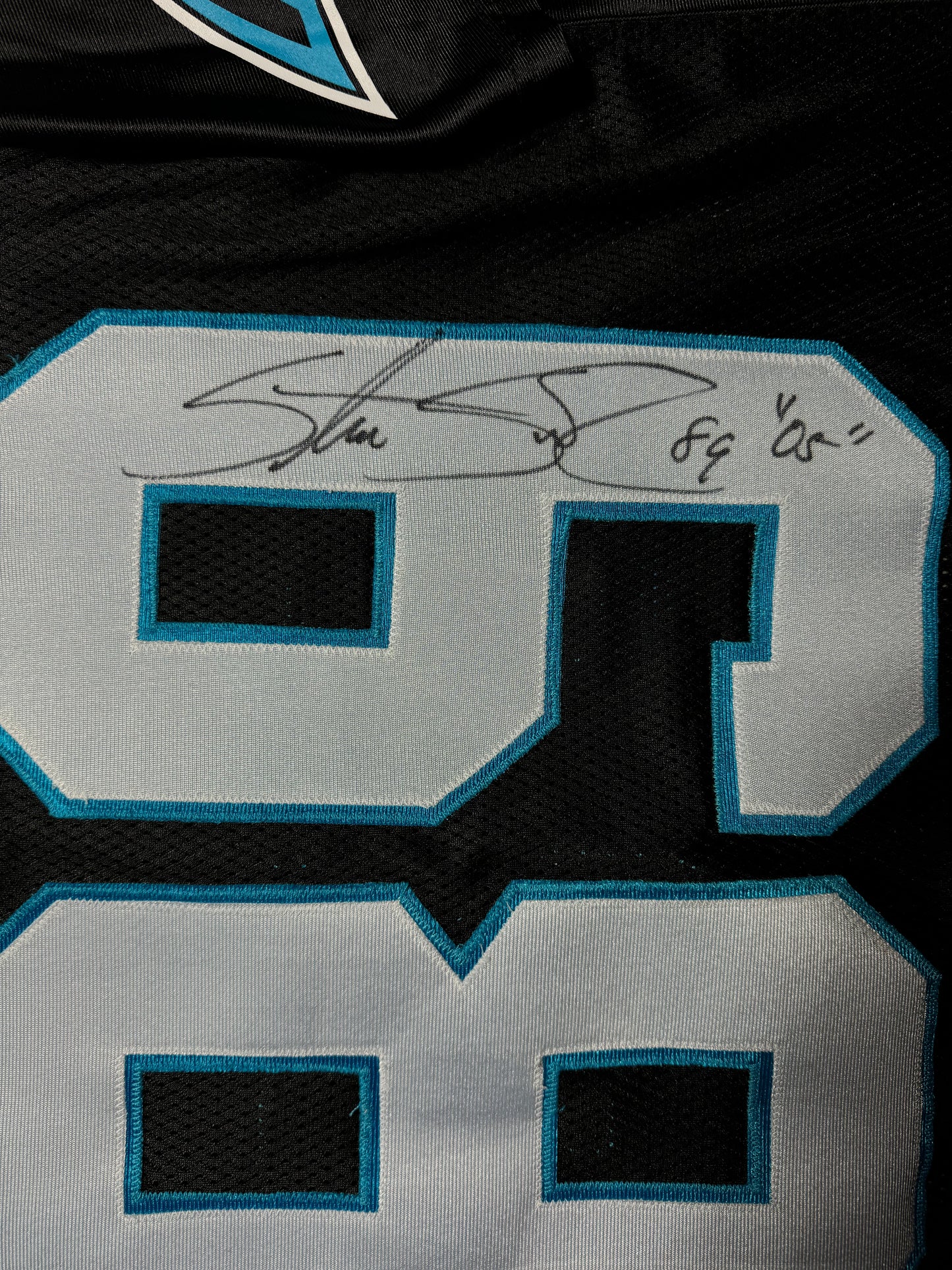 2005 Carolina Panthers Steve Smith Triple Crown Winner Inscribed Vintage Black Reebok Fully Stitched NFL Jersey - Deadstock & Signed (XL)