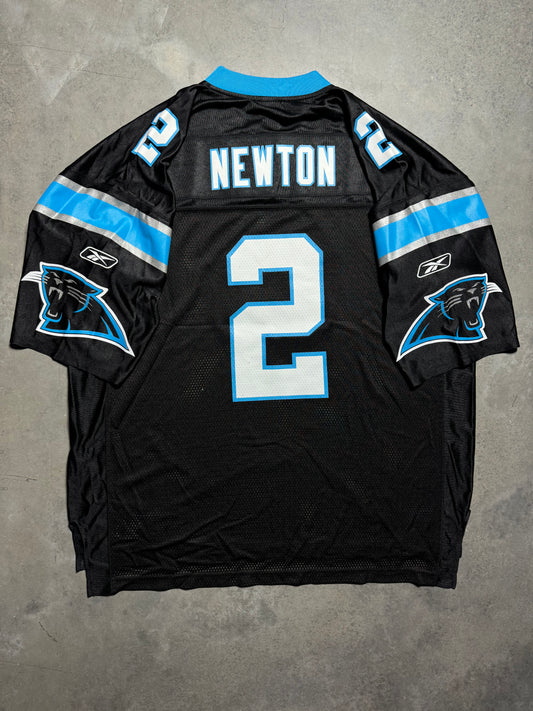 2011 Carolina Panthers Cam Newton Black #2 “What If” Vintage Black Reebok Rookie Season NFL Jersey (XL)