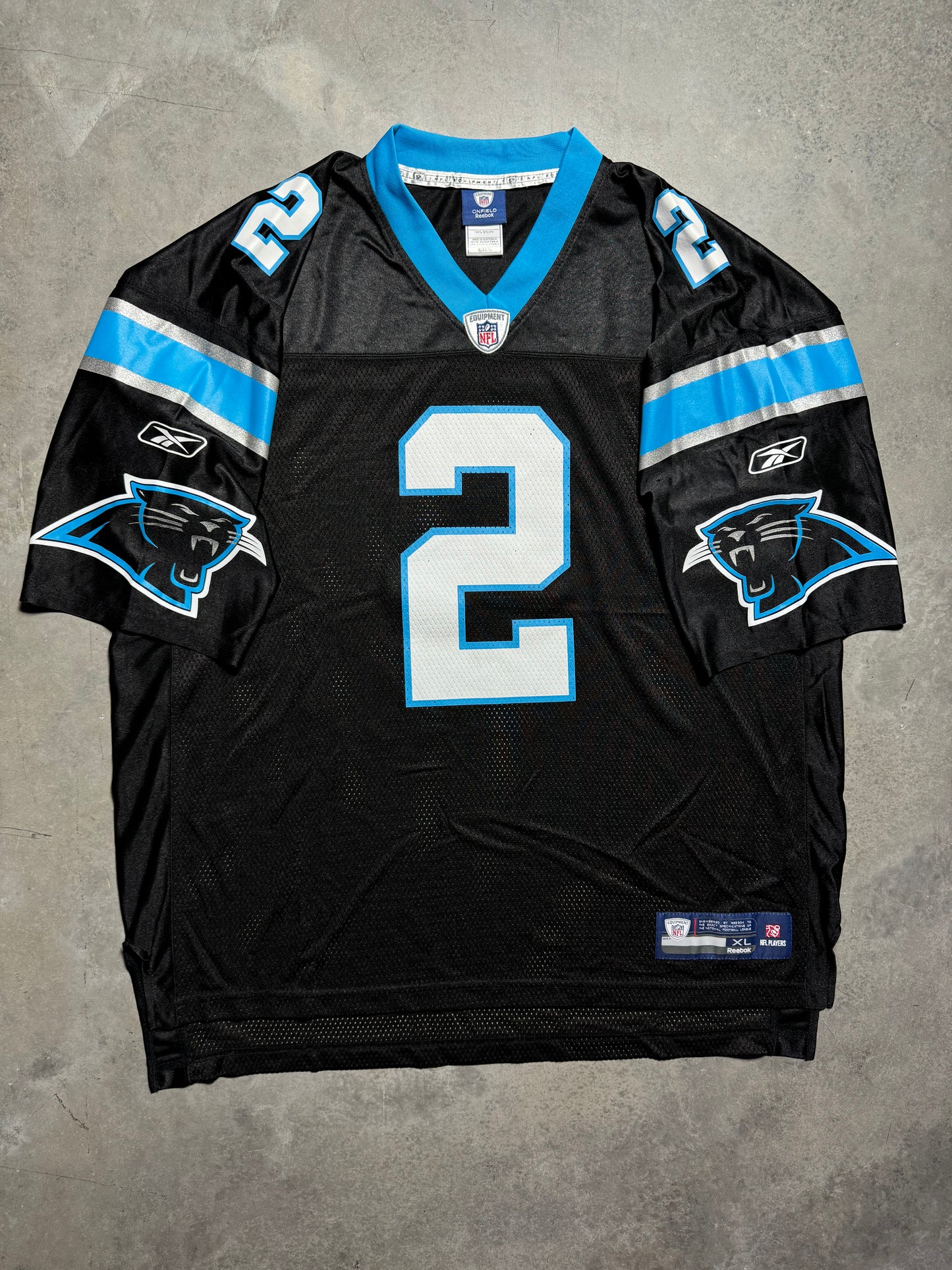2011 Carolina Panthers Cam Newton Black #2 “What If” Vintage Black Reebok Rookie Season NFL Jersey (XL)