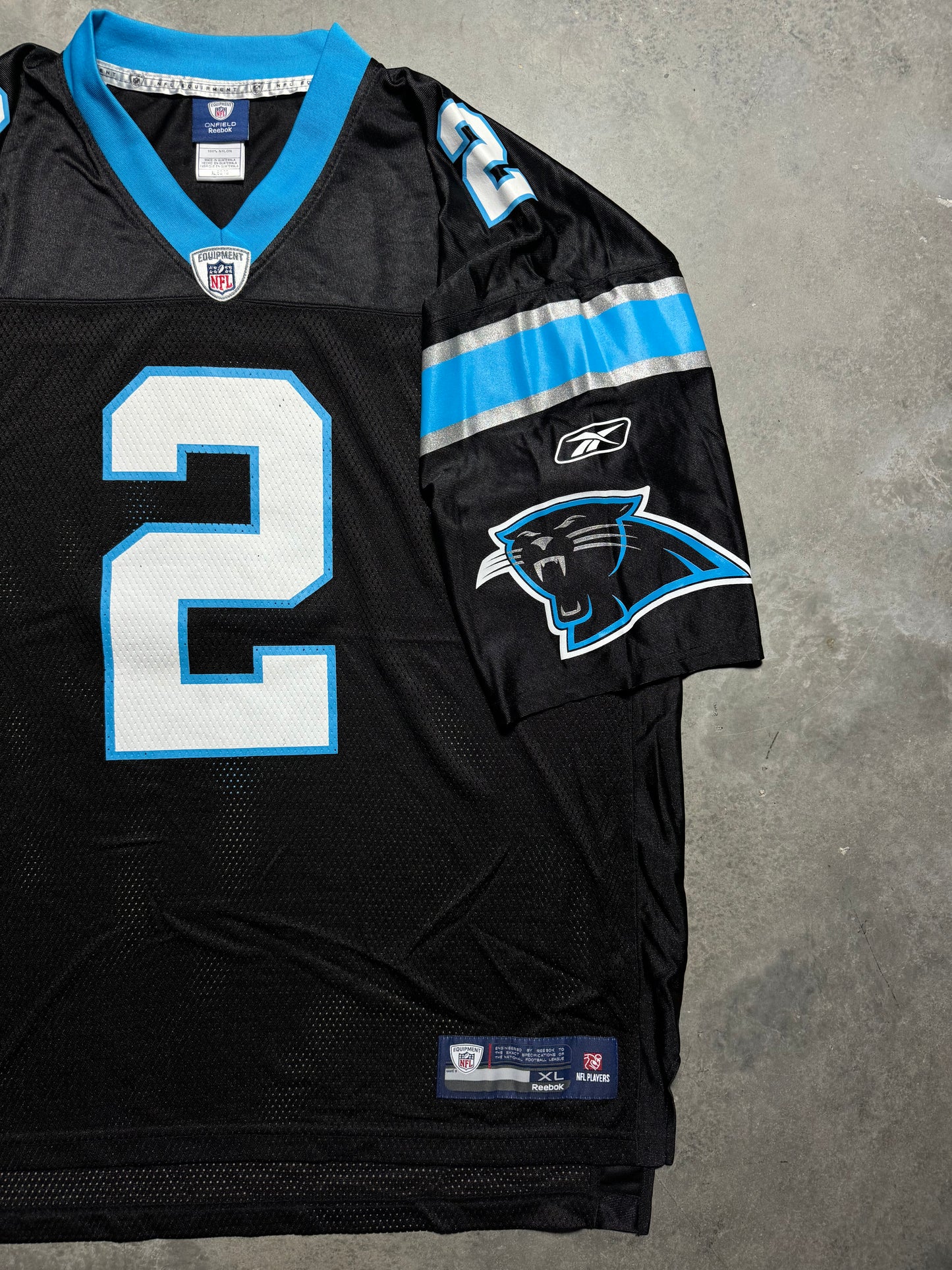 2011 Carolina Panthers Cam Newton Black #2 “What If” Vintage Black Reebok Rookie Season NFL Jersey (XL)