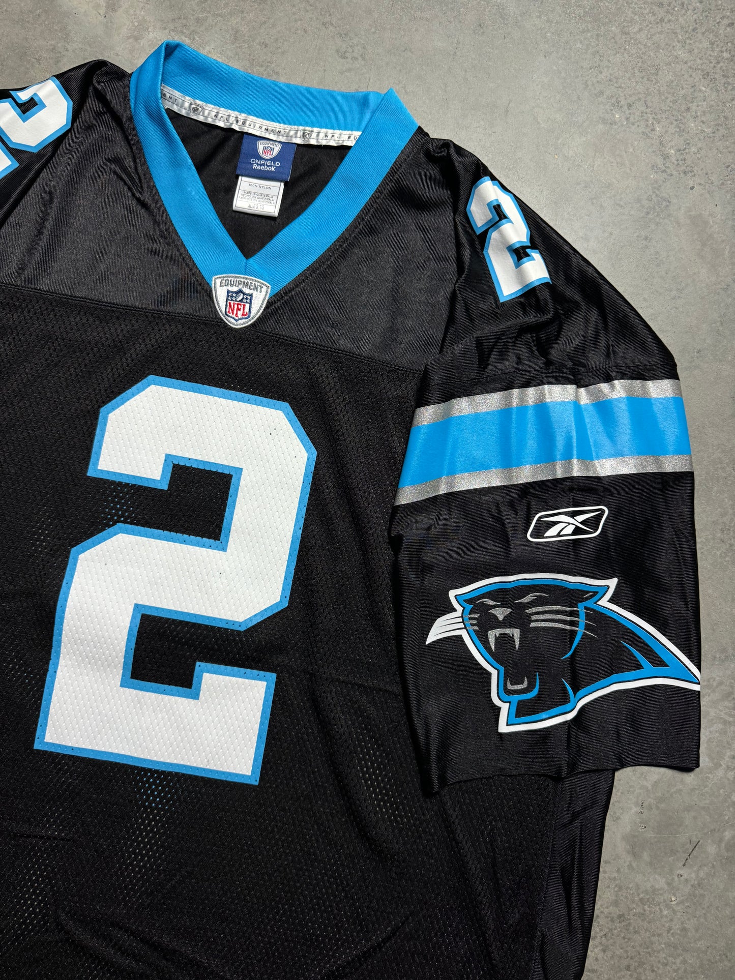 2011 Carolina Panthers Cam Newton Black #2 “What If” Vintage Black Reebok Rookie Season NFL Jersey (XL)
