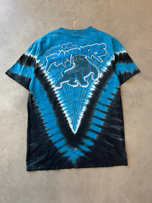 00’s Carolina Panthers Vintage Alternate Full Panther Logo Tie Dye NFL Tee (XL)