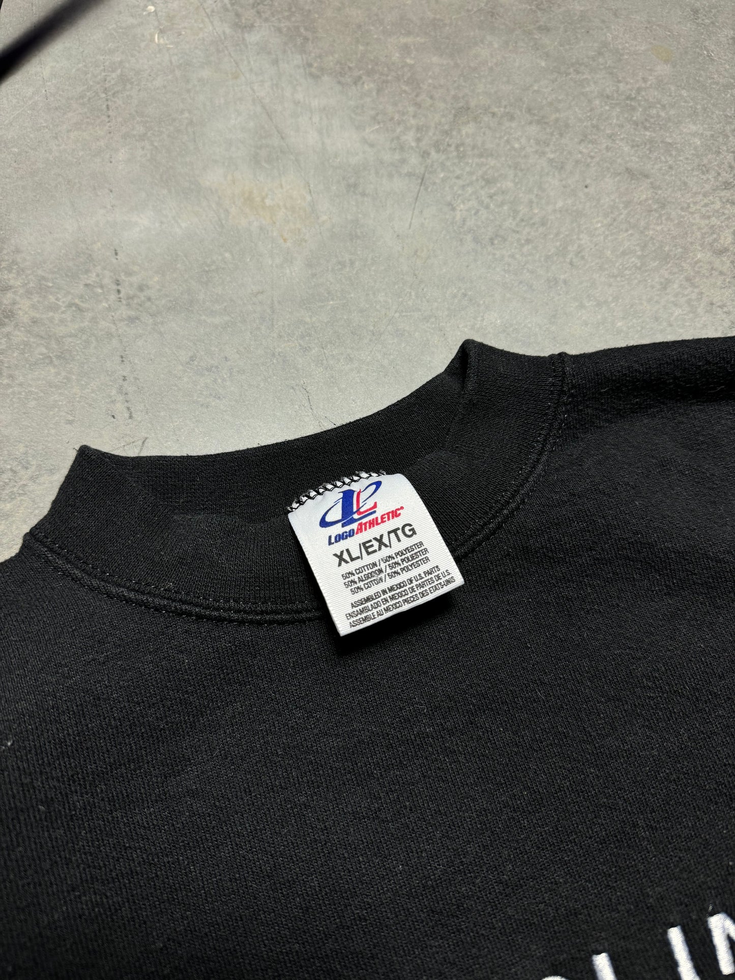 90’s Carolina Panthers Vintage Black Logo Athletic Embroidered NFL Crewneck (XL)