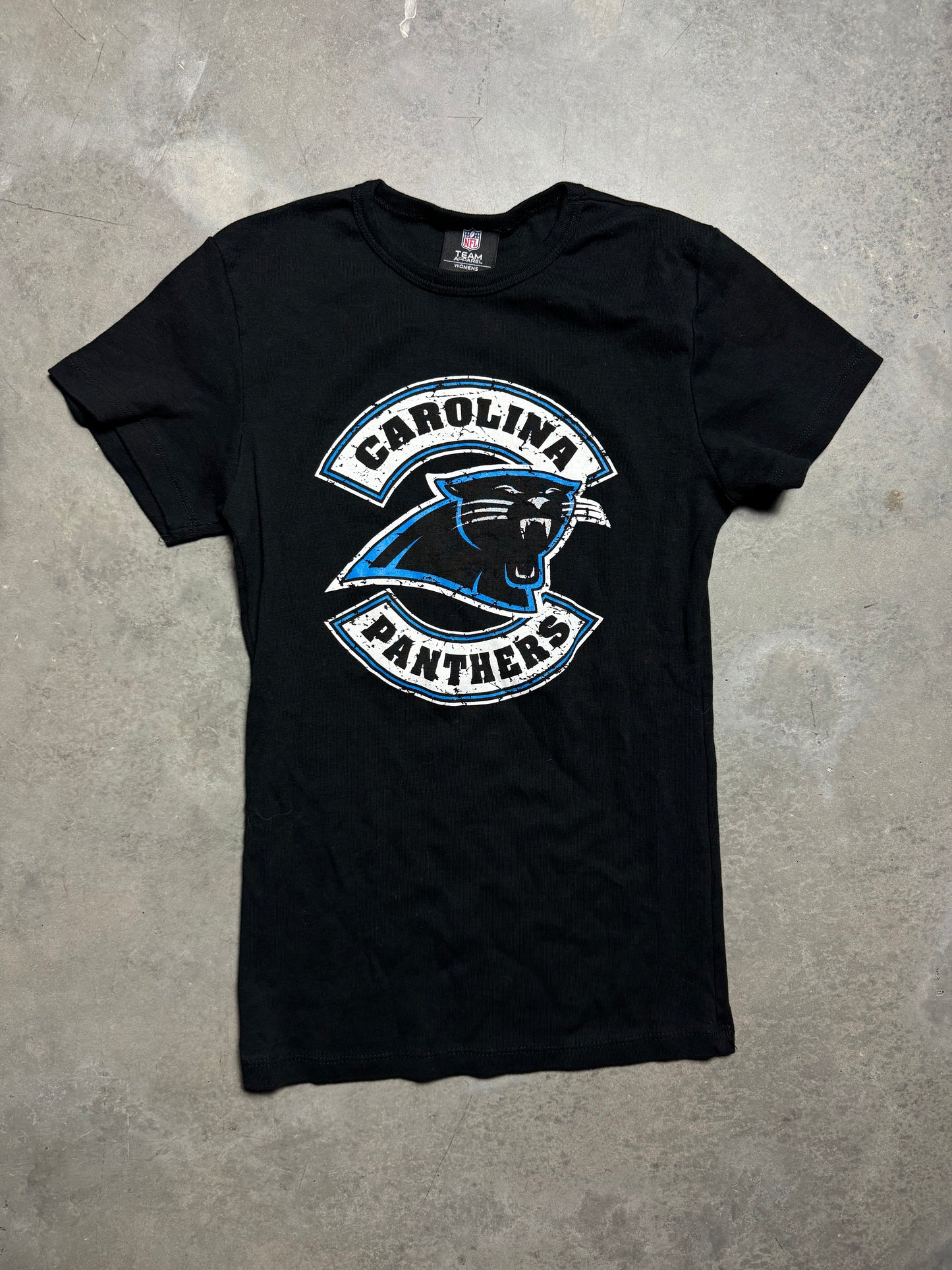 00’s Carolina Panthers Black Reebok NFL Baby Doll Tee (Women’s Small)