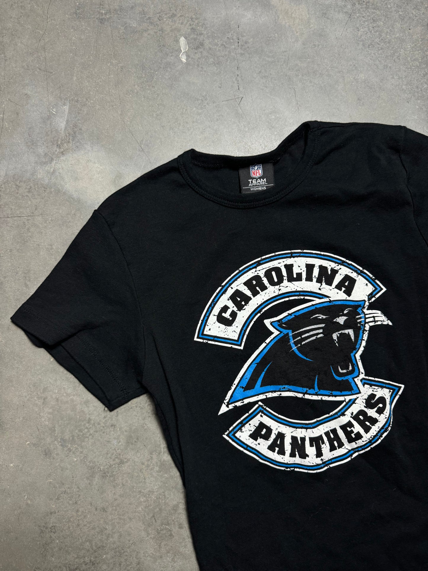00’s Carolina Panthers Black Reebok NFL Baby Doll Tee (Women’s Small)