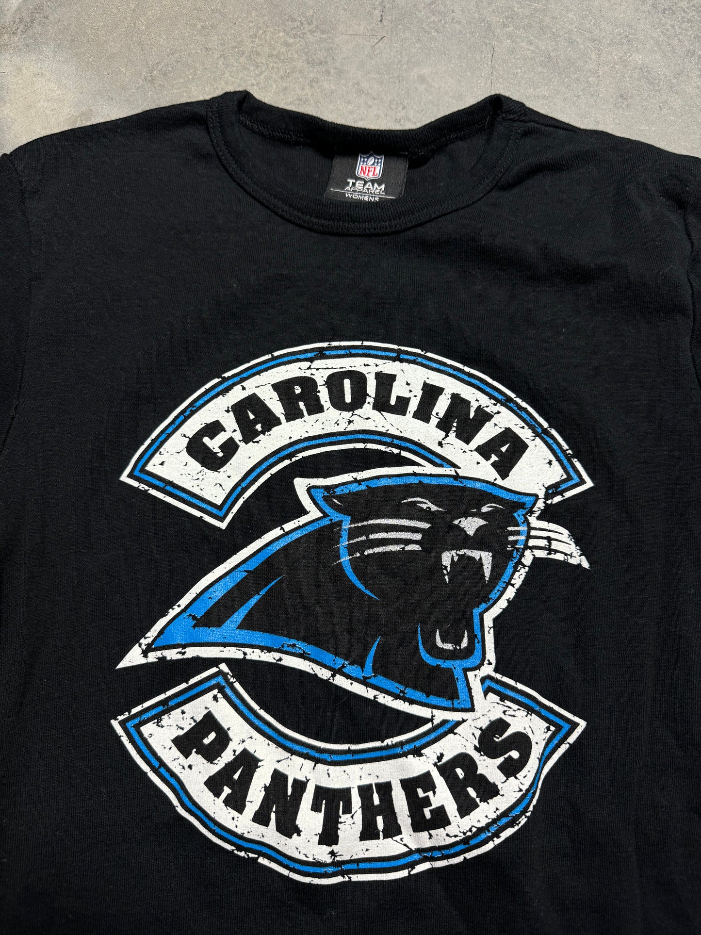 00’s Carolina Panthers Black Reebok NFL Baby Doll Tee (Women’s Small)