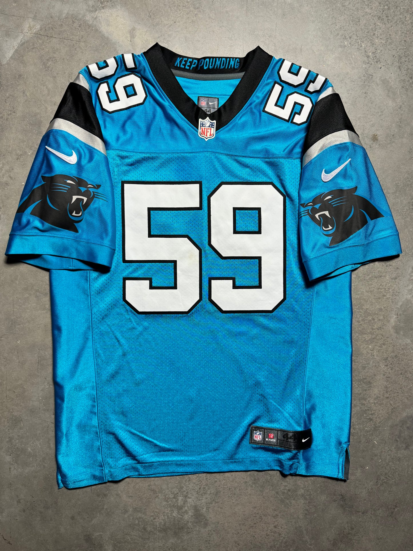 2014 Carolina Panthers Luke Kuechly Alternate Blue Nike Fully Stitched On Field Authentic NFL Jersey (44/Large)