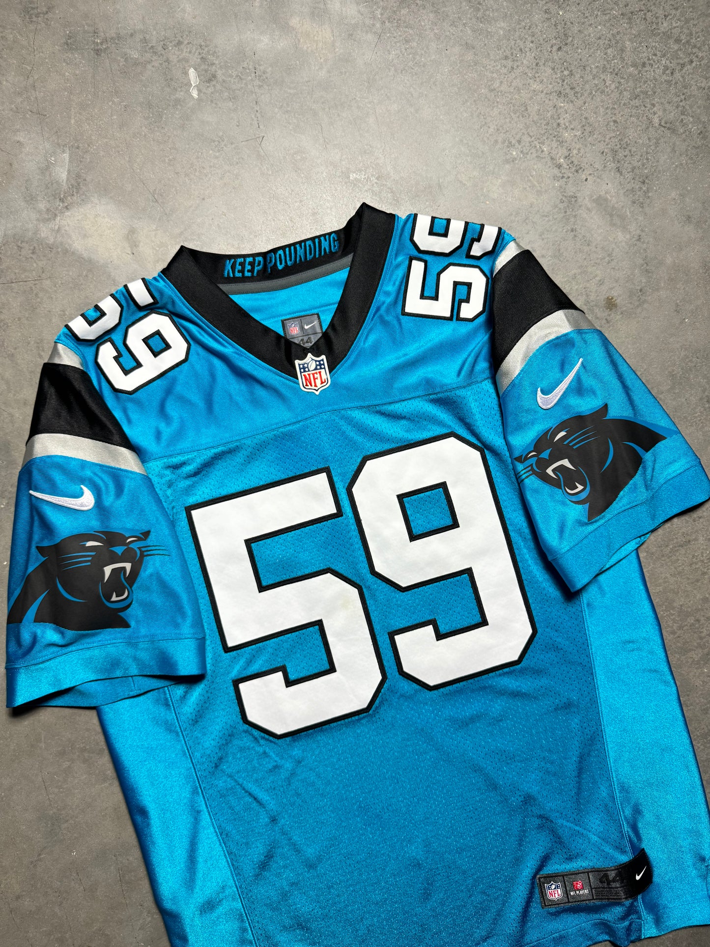 2014 Carolina Panthers Luke Kuechly Alternate Blue Nike Fully Stitched On Field Authentic NFL Jersey (44/Large)