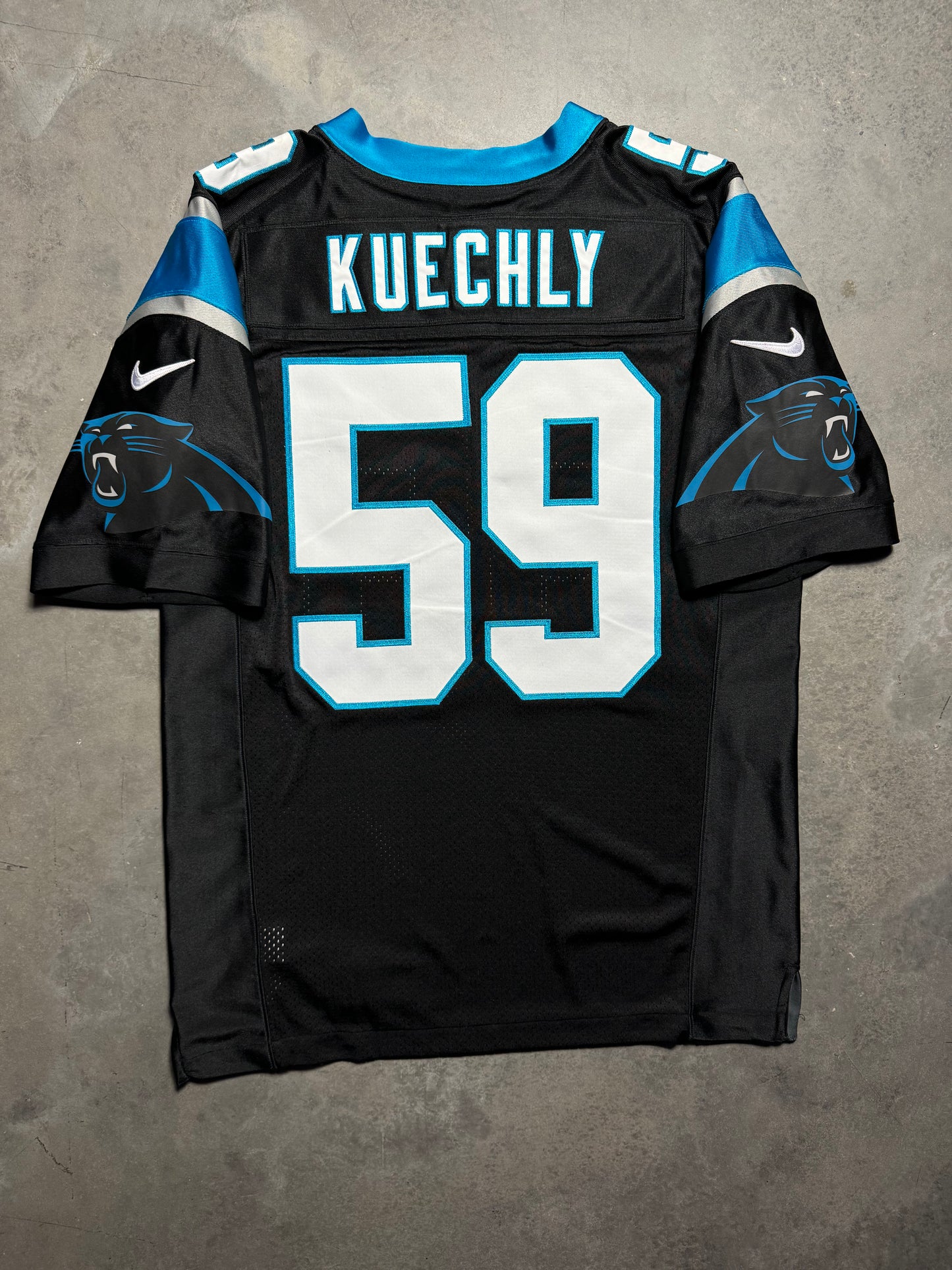 2014 Carolina Panthers Luke Kuechly Black Nike Fully Stitched On Field Authentic NFL Jersey (44/Large)