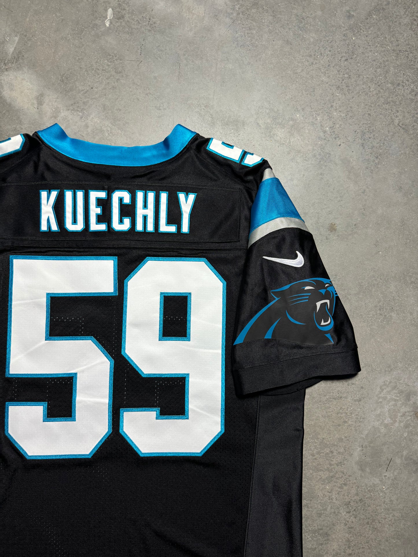 2014 Carolina Panthers Luke Kuechly Black Nike Fully Stitched On Field Authentic NFL Jersey (44/Large)