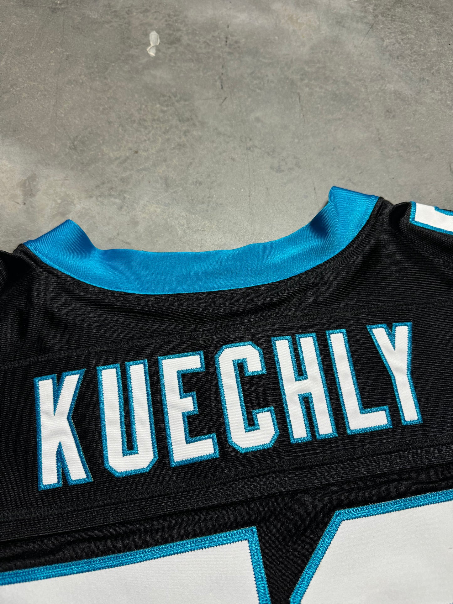 2014 Carolina Panthers Luke Kuechly Black Nike Fully Stitched On Field Authentic NFL Jersey (44/Large)