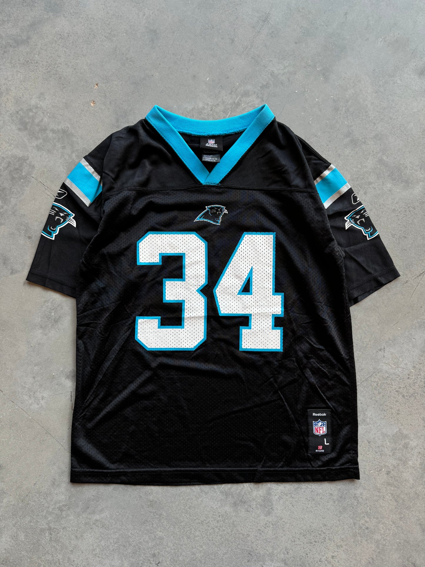 00’s Carolina Panthers DeAngelo Williams Vintage NFL Jersey (Youth Large)