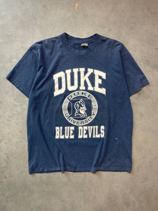 90’s Duke Blue Devils Vintage Striped College Basketball Tee (XL)