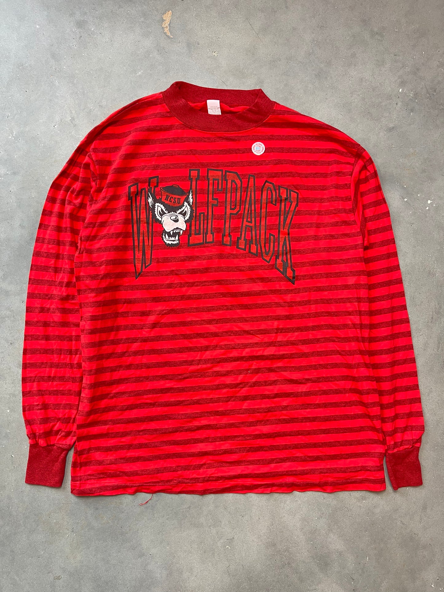 90’s NC State Wolfpack Vintage Striped College Tee - Deadstock (XL)